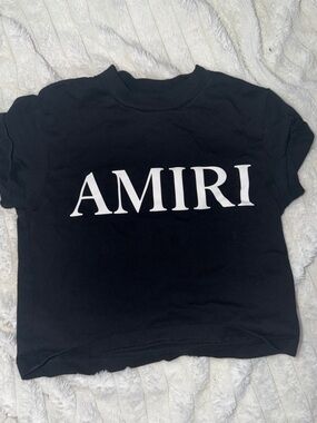 AMIRI Black Kids Tee with White Logo